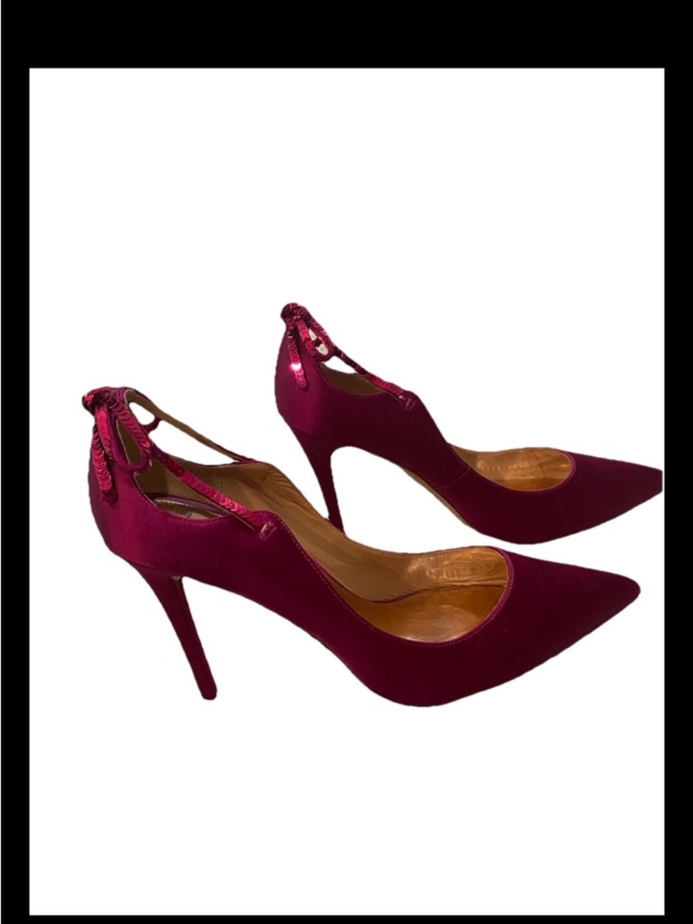 Badgley Mischka Magdat Satin Pointed-Toe Stiletto Pumps Sequin Bow Detail 7.5 - Picture 4 of 6
